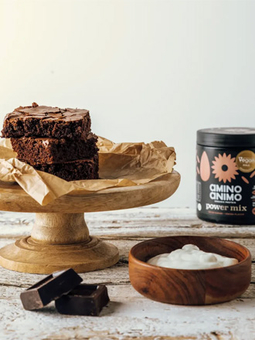 Vegane Brownies mit AMINO ANIMO Power Mix Kakao