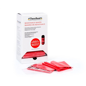 TheraBand Dispenser Box - 30pcs x 1.50m - red (medium)