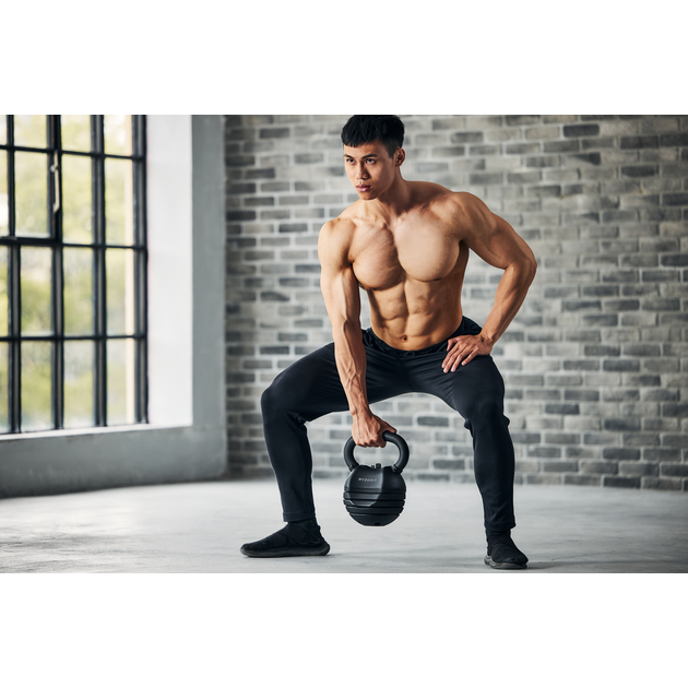 Serie Pure 22Kg kettlebell regolabili nero