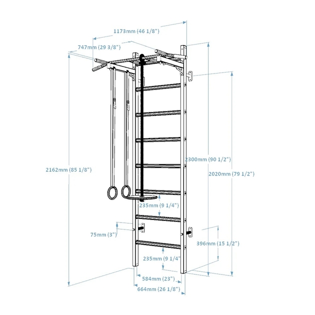 Benchk wall bars system 221B+A076 Benchk wall bars system 221B+A076