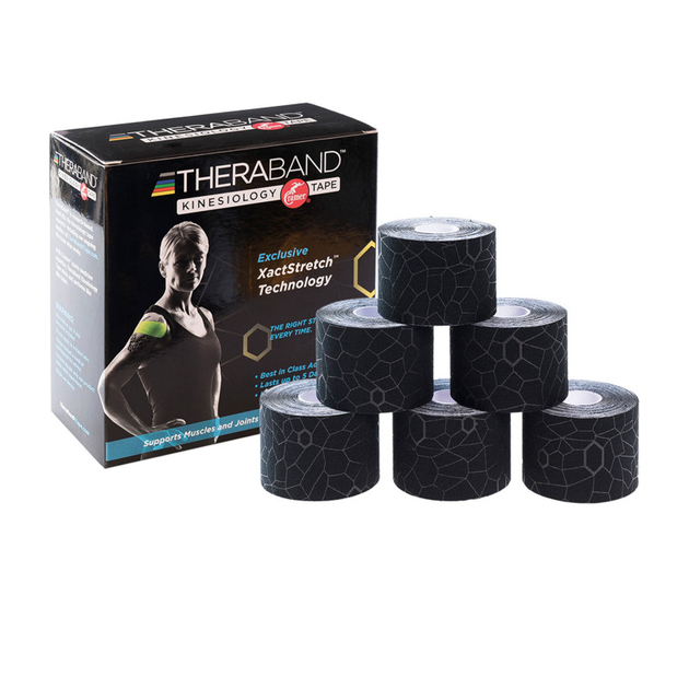 TheraBand Kinesiology Tape - Rollen Set  5m x 5cm (6 St.) - (Black/ Black) TheraBand Kinesiology Tape - Rollen Set  5m x 5cm (6 St.) - (Black/ Black)