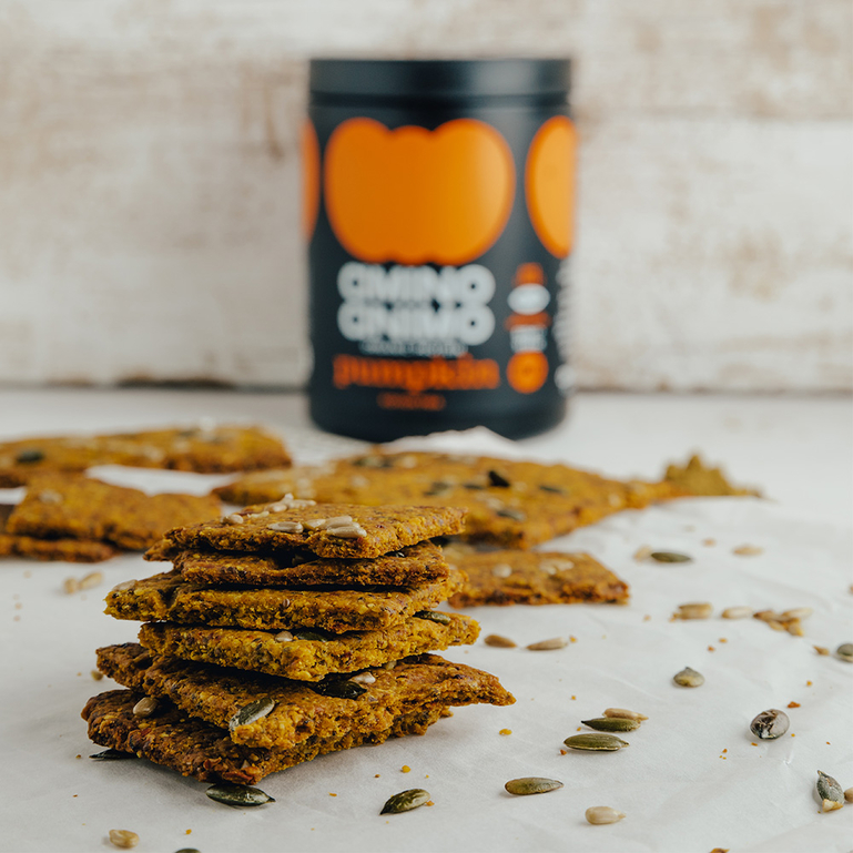 Cracker mit AMINO ANIMO Kürbiskernprotein